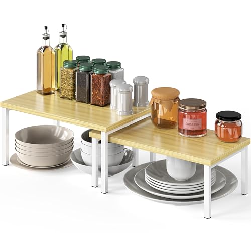 Simple Houseware Expandable Stackable Cabinet and Counter Shelf Organizer with