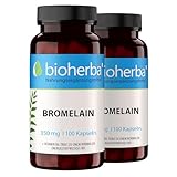 Bromelain Kapseln – 200 Stück mit 350 mg Tagesdosis Ananasenzym in Kapselform von BIOHERBA PZN...