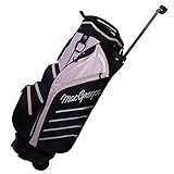 MacGregor Golf VIP Ladies Cart Bag with Built in Wheels/Handle, 14 Way Divider, Black/Pink