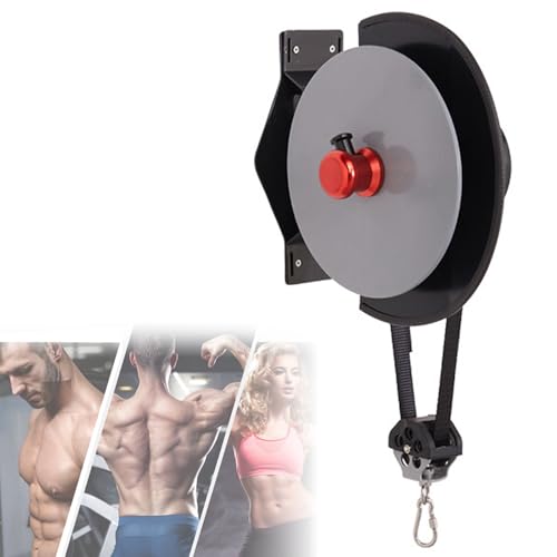 Estación de gimnasio multiejercicio, equipo de entrenamiento excéntrico montado en la pared con ajuste de altura de 3 posiciones, soporta hasta 130 kg, diseño de varias ruedas, asas de agarre suave