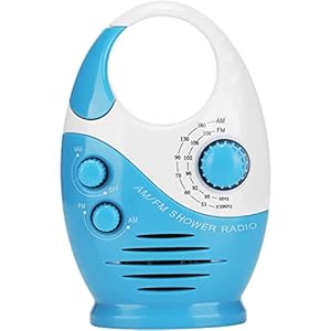 Vattentät Duschradio Badrums Högtalarknapp Justerbar Volym Hängande AM/FM-Radio Med Topphandtag Med USB- Och TF-Kortport 96-Bitars Högupplöst För Badrum Inomhus blue