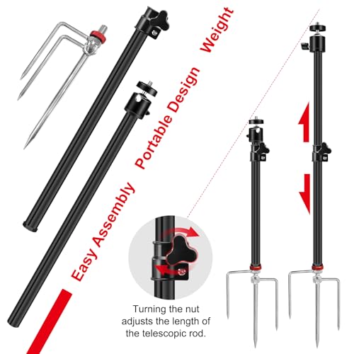 Support caméra de chasse acier inoxydable réglable 360° pour projecteur et piste lot de 2 - 4