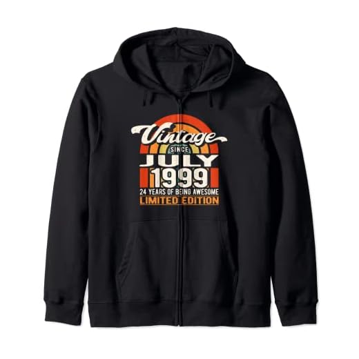 Vintage Julio 1999 - 24 años de ser impresionante cumpleaños 24 Sudadera con Capucha