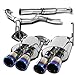 Spec-D Tuning S/S Quad Burnt Tip Catback Exhaust System Compatible with Subaru Impreza WRX Sti Sedan 2008-2014