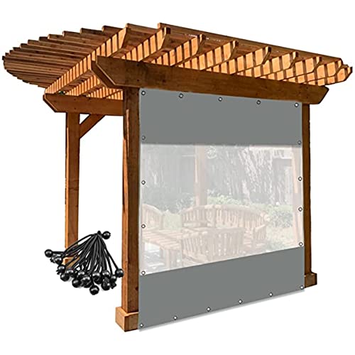 Paneles laterales impermeables con ventana y ojales, lona duradera resistente a la intemperie para pérgola, patio, cenador, jardín, tienda de campaña, solución de privacidad y protección al aire libre