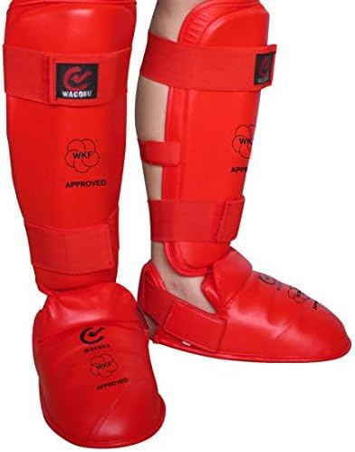 WKF Karate Competition Approved Sparring Shin & Instep Set (Blue Coloured Set) - Large