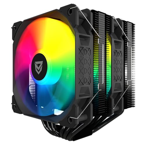 Nfortec Sculptor X2 A-RGB Disipador por aire para CPU, Alto Rendimiento, Compatible con Intel y AMD, Silencioso y Eficiente, Negro
