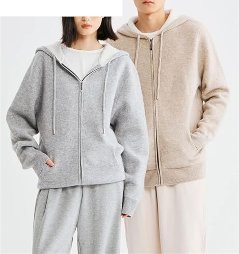 Men's Cashmere Hooded Sweater Winter Warm Merino Wool Pullover Long Sleeve Loose Fit Casual Top4