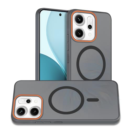 Image of AESTMO Oppo Reno 14 Pro 5G Back Cover | Slim Hard Shell | Matte Frosted Hard Back Translucent Back Cover for Oppo Reno 14 Pro 5G (Compatible with MagSafe Accessories, Black)