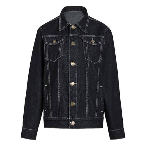 Veste en jean robuste homme coupe ajustée contre le vent veste vintage