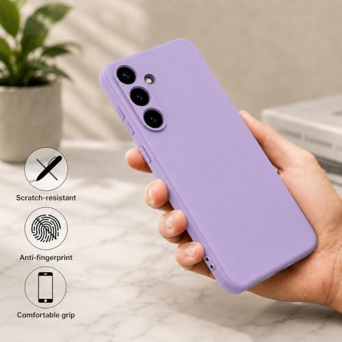Image of Back Cover for Samsung Galaxy S25 5G | Full Camera Protection | Premium Liquid Silicon Case | Flexible Bumper Case for Samsung Galaxy S25 5G (Purple)