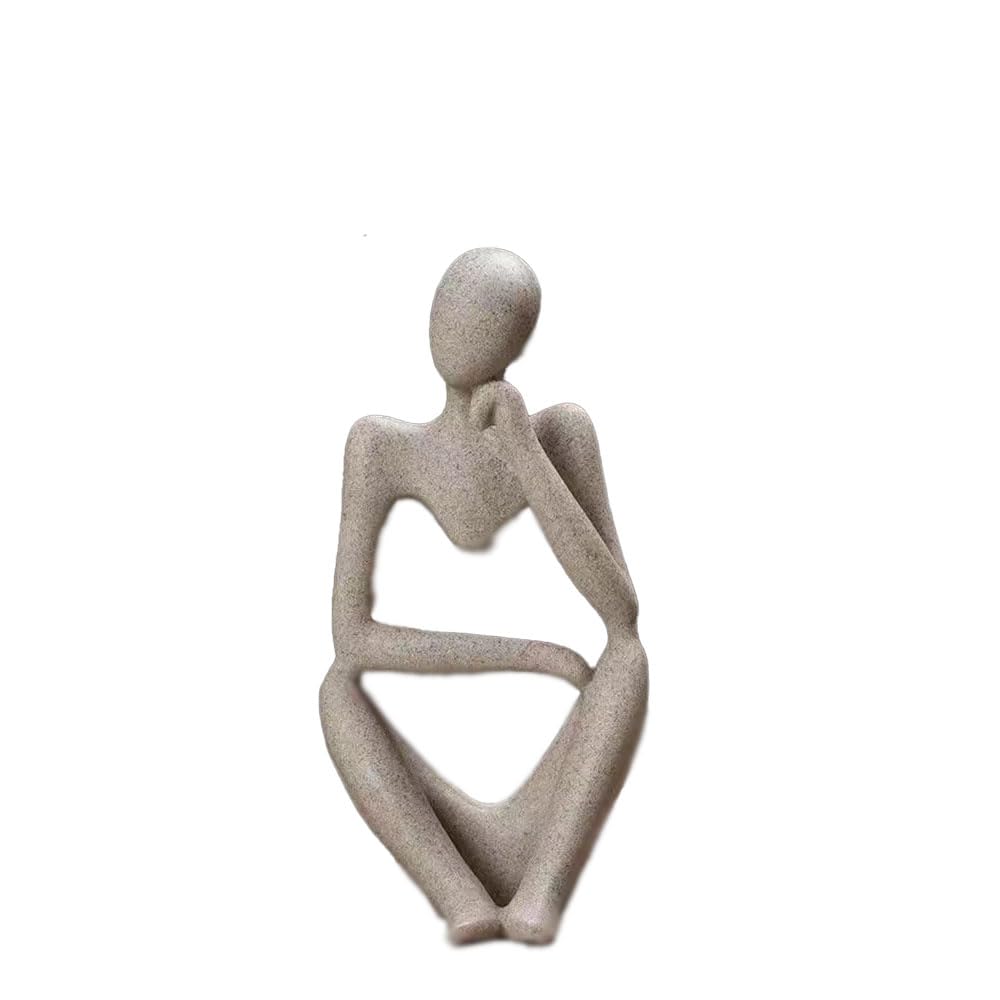 Statuen und Skulpturen, die abstrakte Harz-Denker-Skulptur für Moderne Heimbüro-Dekoration, abstrakte Skulpturen. (Weiß, Fokus)