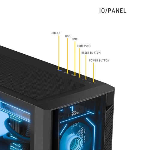 Image of Ant Esports Aqua 360 4F Mid-Tower Computer Case /Gaming Cabinet - Black | Pre-Installed 4 ARGB Fans