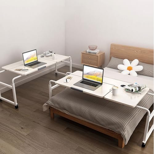 Table de lit à roulettes beige 120x60 cm avec plateau réglable - 2