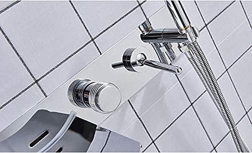 Mélangeurs de bain-douche cascade à LED et mitigeur mural chromé - 8