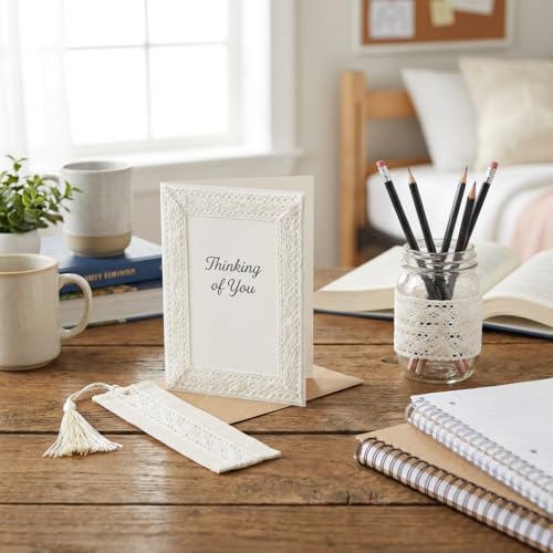 IDONGCAI Cluny Lace White Cotton Crochet Lace Trim – Vintage Scalloped Lace Ribbon for Sewing, DIY Crafts, Scrapbooking, Home Decor & Gift Wrapping