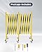 FAHKNS Industrial Expandable Barricade with Wheels 16.4 Feet Long Retractable Metal Traffic Gate Portable Security Barrier for Construction Site Elevator Outdoor Road Yellow Black