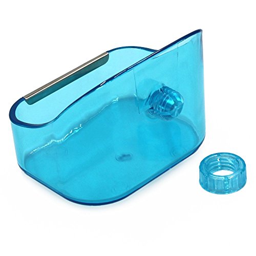 M-Aimee Plastic Cage Feeder Food n Water Hay Bowl Dish for Rabbit Guinea Pig Chinchilla Hamster Ferret (Blue) - Thumbnail 3