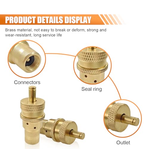 Image of 4PCS Automatic Tire Deflator, Brass Adjustable Tire Deflator Kit, Universal 6-30 PSI Preset Air Down Tire Deflators Offroad Accessories, Fits Most Car, Truck, ATV, Truck