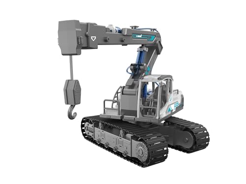 Revell 3in1 Baggerbausatz I Hydraulischer Bagger, Kran und Holzlader I 177 Teile I Mechanischer Kettenantrieb und hydraulische Funktionen I Einfache Montage ohne Kleber I Für Kinder ab 8 Jahren