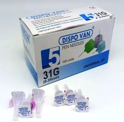 Insulin Pen Needles, 31G, White, 100 Count