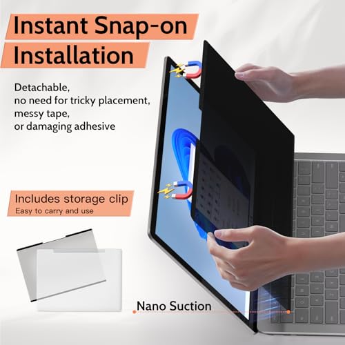 Image of Mamol Magnetic Privacy Screen for 12.3 inch Surface Pro 7 Plus /7 /6 /5 /4 /3, Removable Anti Glare Blue Light Filter, Anti-Spy Screen Protector for Microsoft Surface Pro 7+, Pro 7, Pro 6, Pro 5, Pro 4 /3