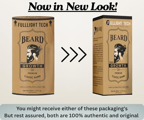 Image of Fulllight Tech Beard Growth Oil for Men-30ml | Natural & Organic Beard Care with Cedarwood, Argan & Rosemary Oils | Promotes Thicker, Fuller Beard | Softens & Fills Patches | Non-Greasy