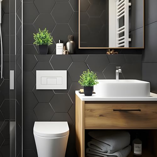 ZJIA 2 Pack Small Fake Plants Black Bathroom Accessories for Home Bedroom Bathroom Kitchen Decor - Thumbnail 6