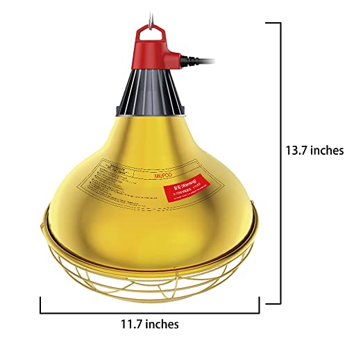 MIUPOO Lâmpada de aquecedor de aves, lâmpada de aquecimento de plantação doméstica de animais de est