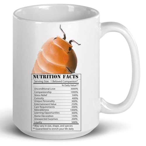 Funny Dairy Cow Isopods Nutrition Facts Coffee Mug 15oz White - Cute Peeking Face Design Ceramic Cup Gifts for Isopod Lovers -  Lovesout
