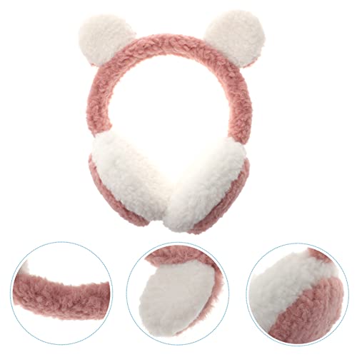 2 piezas de orejeras de invierno para niñas con diseño de oso ajustable 4