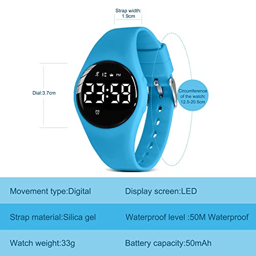 Image of Kids Watches for Girls Boys Digital Sport Watch with Step Counter Pedometer Vibration Alarm Clock, No App Waterproof Fitness Tracker Kids Watch Boys Girls Teens Students Ages 5-16