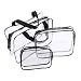 xocome 3 en 1 Cadeaux Sacs Sac de Voyage en PVC Transparent Étanche Multifonction Sacs Cosmetiques Trousses à Maquillage pour Voyage 3Pcs(Noir)