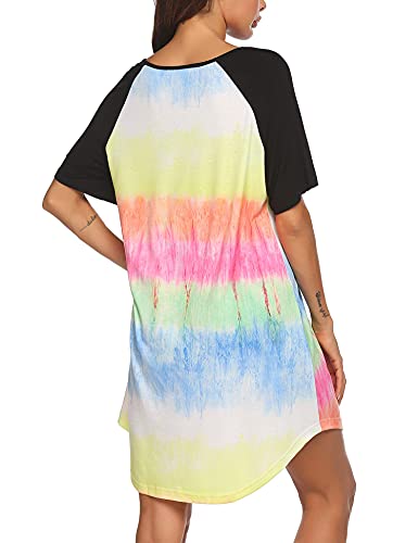 Image of Ekouaer Sleep Shirts for Women Short Sleeve Night Shirts for Sleeping Pullover Nightgown Soft Nightdress S-XXXL