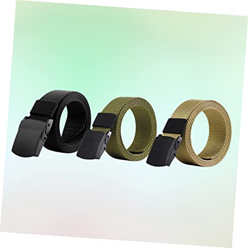 BESTYASH 3PCS Quick Drying Canvas Belt for Men Breathable and Outdoor Training Belt with Plastic Buckle for Sports and Hunting2