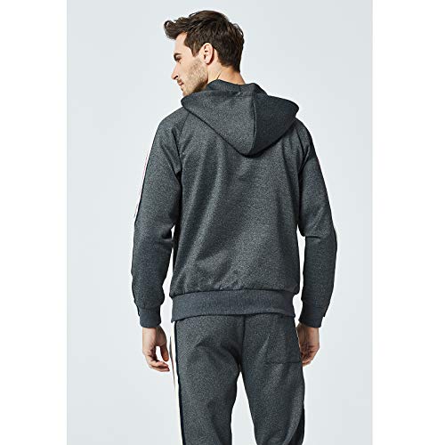 Image of MANTORS Men's Hooded Athletic Tracksuit Full Zip Casual Jogging Gym Sweat Suits