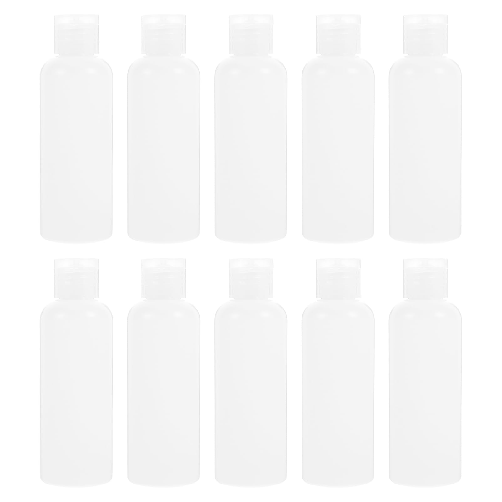 Mipcase 50 Pezzi Flaconi da Viaggio 100ml in Pe Bianco, Bottiglie Vuote Flip-top per Lozione e Shampoo, Pratiche e Antigoccia