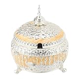 Sxhlseller Contenedor de Azúcar, Elegante Cazón de Azúcar de Pavo Pavo (Plateado y amarillo)
