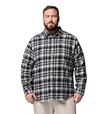 Columbia Mens Cornell Woods Flannel Long Sleeve Shirt, Black Backland Tartan, 1X