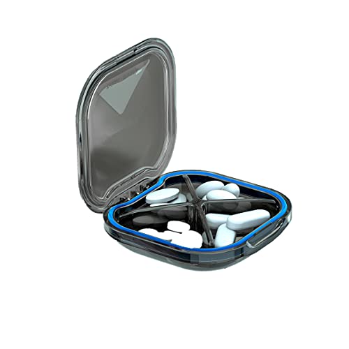 REOOHOUSE Organizador diario del suplemento de la medicina de la caja de la caja de la píldora, material superior de BPA libre de Tritan (Negro) Cover