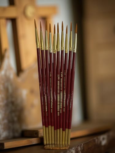 Image of polo Synthetic Hair Flat Brushes 5 | Pack of 10 | Premium Fine Edge Paintbrush Set for Acrylic, Wate