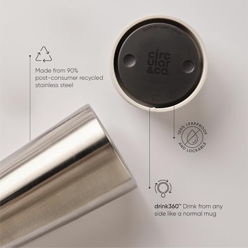 Circular & Co Pre 2026 (Previous Generation) Thermal Stainless Steel Travel Mug, 8oz/227ml, 100% Leakproof & Lockable - Image 3