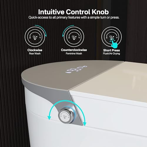 Image of Eridanus One Piece Smart Bidet Toilet, Wash & Dry, Heated Seat, White Gray