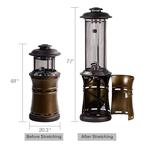 BALI OUTDOORS Propane Patio Heaters FloorStanding Round Dancing Flame