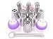 Produktbild Anokay 117tlg. Russische Spritztüllen Set aus Edelstahl - 100 Einweg Spritzbeutel + 10tlg. Groß Tüllen + 2 Tri-Farbe-Adapter + 5 STK Reinigungsbürsten für Cupcakes Rosen Torten Kuchen Dekoraktion