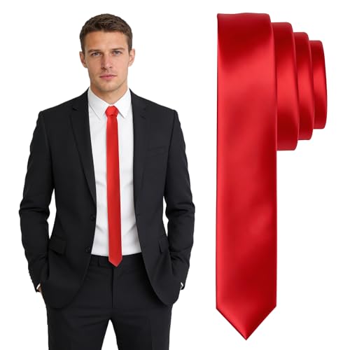 Image of Skinny Tie Men Women 2 inch (5CM) Slim Necktie Solid Thin Ties Formal
