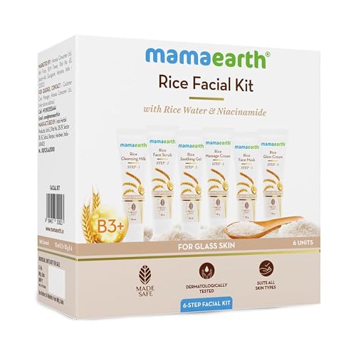 Mamaearth Rice Facial Kit With Rice Water & Niacinamide for Glass...