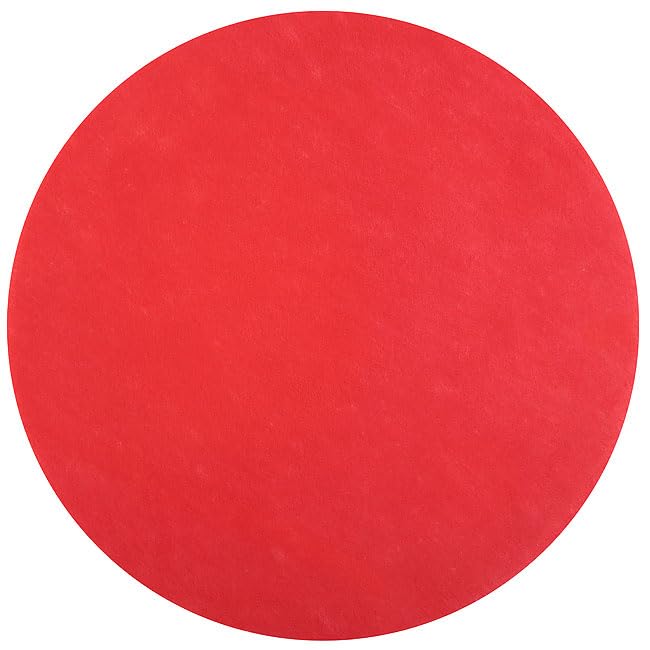 Set de Table Rond en Tissu Non-Tissé, 34 cm, Rouge, Lot de 50 Pièces (Rouge)