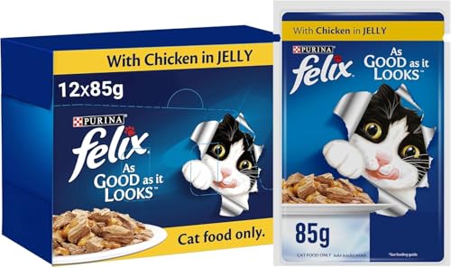 Purina Felix As Good As it Looks Adult Cat With Chicken In Jelly 85g Pack of 24