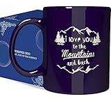NM NEXTMUG Engraved 11oz Ceramic Cobalt Blue Coffee Mug - I Love You To The Mountains And Back - for